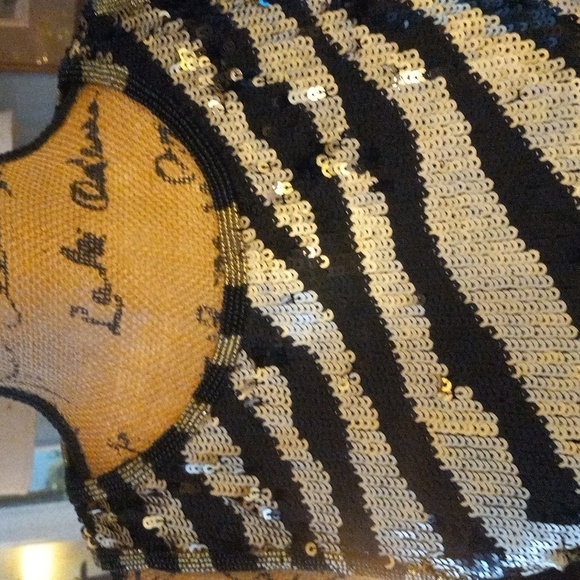 Trina Turk Quartz Black and Gold Zebra Stripe Sequin Mini Shift Dress NWT - Picture 5 of 15